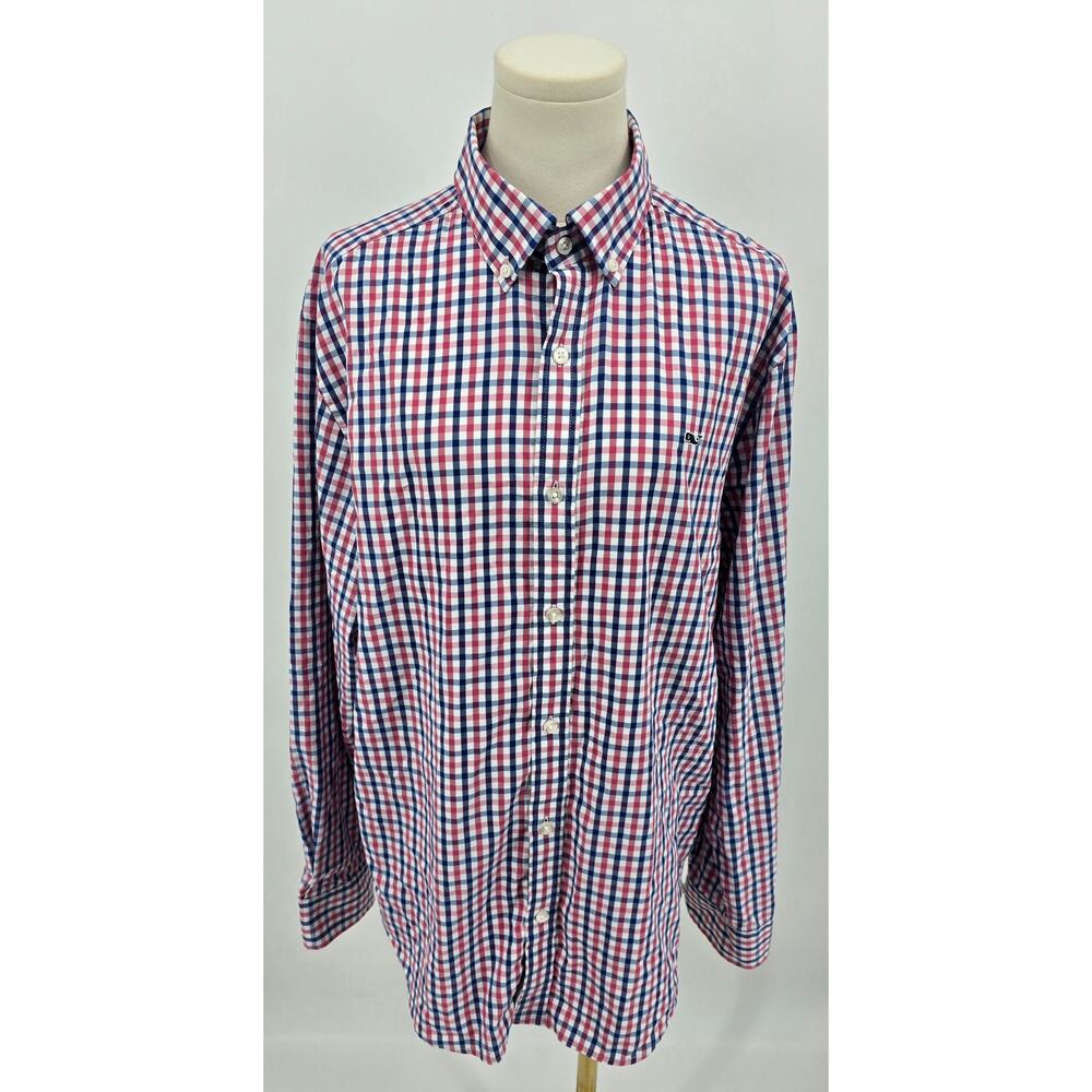 Vineyard Vines Coastal Preppy Gingham Stretch Poplin Shirt